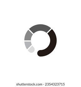 Cargando, círculo, símbolo geométrico redondeado simple vector logo