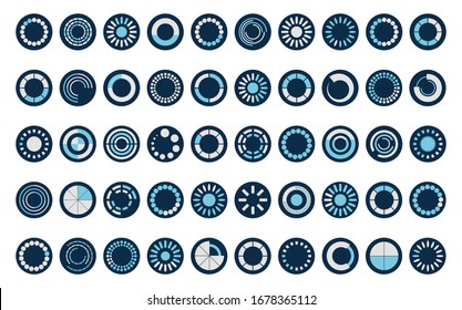 loading circles block style icon set design, Progress upload interface download website internet digital and downloading theme Vector illustration