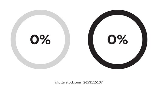 Loading circles and progress circles from 0 to 100 percent. loading bar circle. solid and line icon set. vector illustration. eps file.