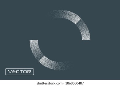 Loading. Circular, Round Icon Element. Noise. Gradient. Stipple. Vector Overlay Object, Template.