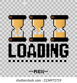 loading clock pixel poster design