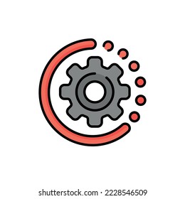 Loading color line icon. Technical time. Download process. System update.