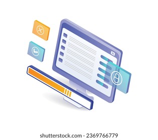 Loading computer application settings flat illustration concept
