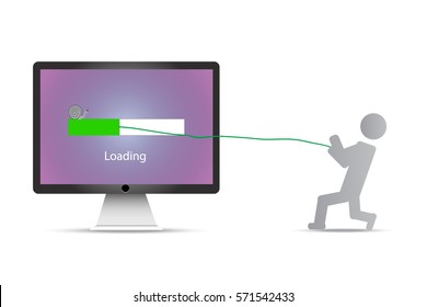 Loading in computer. Technology.