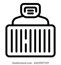 Loading container icon outline vector. Receptacle gear. Shipment mover