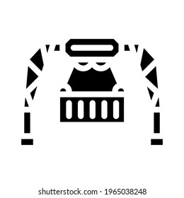 loading container wholesale glyph icon vector. loading container wholesale sign. isolated contour symbol black illustration