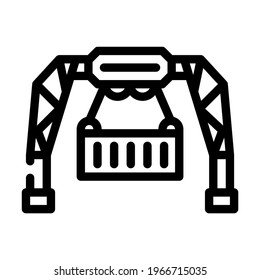 cargando el vector de icono de la línea mayorista del contenedor. cargando el signo del contenedor al por mayor. símbolo de contorno aislado ilustración negra