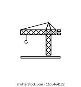 loading crane outline icon. Element of logistic icon for mobile concept and web apps. Thin line loading crane outline icon can be used for web and mobile on white background