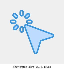 Loading cursor icon vector illustration in blue style, use for website mobile app presentation