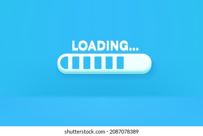 Loading data on site. 3d vector illustration