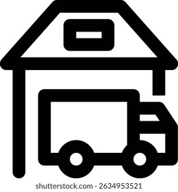 Loading Dock, Loading Bay, Warehousing Outline Icon