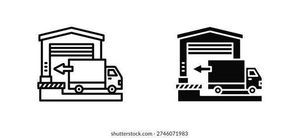 Loading Dock icon set with style outline and solid. vector simple elements for design and presentation.