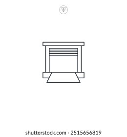 Loading Dock, Warehouse icon symbol vector illustration isolated on white background