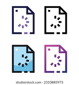 Cargando el diseño de iconos de archivo en cuatro colores de variación