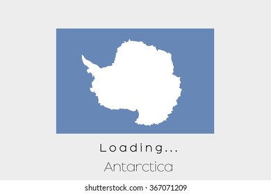 A Loading Flag Illustration of the country of Antartica