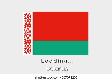 A Loading Flag Illustration of the country of Belarus