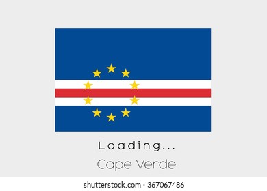A Loading Flag Illustration of the country of Cape Verde