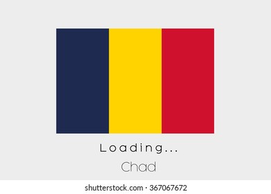 A Loading Flag Illustration of the country of Chad