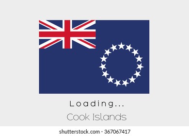A Loading Flag Illustration of the country of Cook Islands