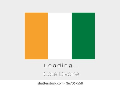 A Loading Flag Illustration of the country of Cote Divoire