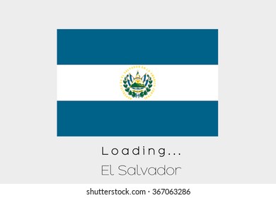 A Loading Flag Illustration of the country of El Salvador