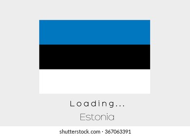 A Loading Flag Illustration of the country of Estonia