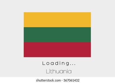 A Loading Flag Illustration of the country of Lithuania