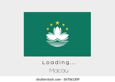 A Loading Flag Illustration of the country of Macau