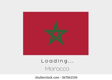 A Loading Flag Illustration of the country of Morocco