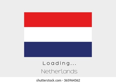 A Loading Flag Illustration of the country of Netherlands