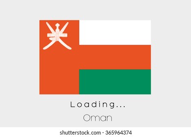 A Loading Flag Illustration of the country of Oman