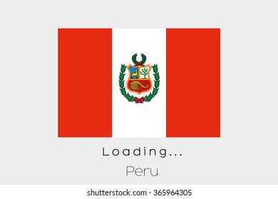 A Loading Flag Illustration of the country of Peru