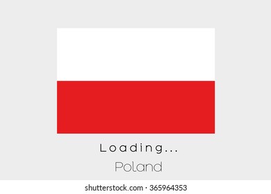 A Loading Flag Illustration of the country of Poland