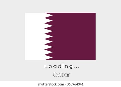 A Loading Flag Illustration of the country of Qatar