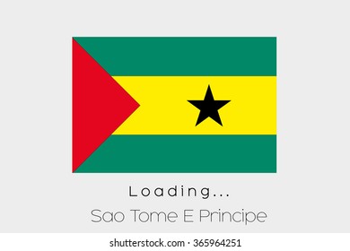A Loading Flag Illustration of the country of Sao Tome E Principe
