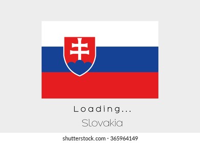 A Loading Flag Illustration of the country of Slovakia