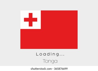 A Loading Flag Illustration of the country of Tonga