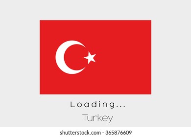 A Loading Flag Illustration of the country of Turkey