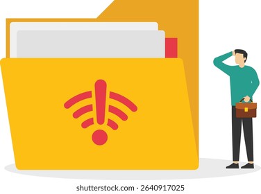 Loading folder, slow internet stock illustration

