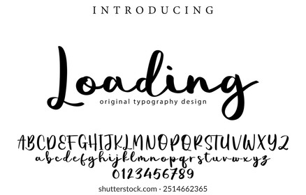 Loading Font Stylish brush painted an uppercase vector letters, alphabet, typeface