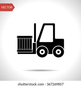 Loading Forklift Vector Icon