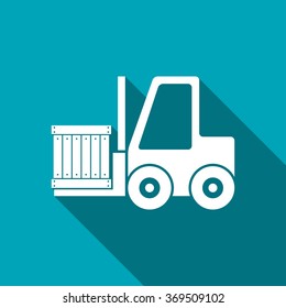 Loading Forklift Vector Icon