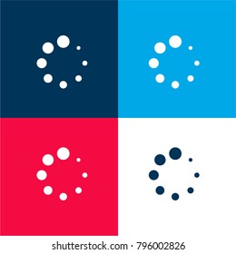 Loading four color material and minimal icon logo set in red and blue
