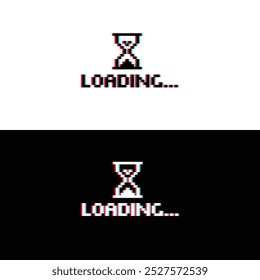loading glitch 8 bit icon pixel loading art for games