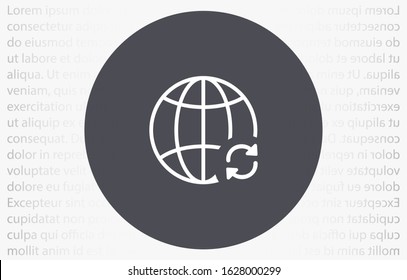 loading Globe line and arrow "Go to web" - website icon. line loading Globe icon and arrow that clicks on it. line loading Black pictogram isolated on white line loading background.