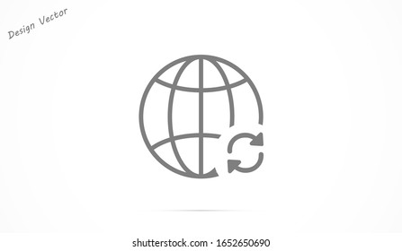 loading Globe line and arrow "Go to web" - website icon. line loading Globe icon and arrow that clicks on it. line loading Black pictogram isolated on white line loading background.