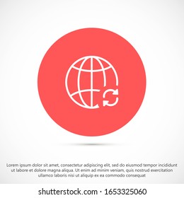 loading Globe line and arrow "Go to web" - website icon. line loading Globe icon and arrow that clicks on it. line loading Black pictogram isolated on white line loading background.