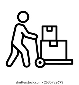 Loading goods icon on white background vector
Vector line icon logistics