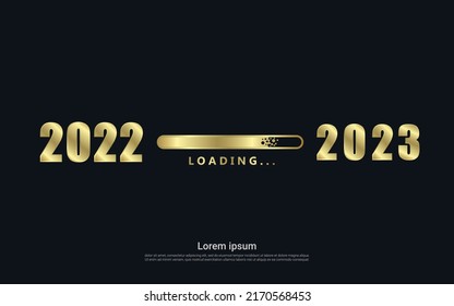 Loading Happy New 2023 Year. loading vector illustration background.