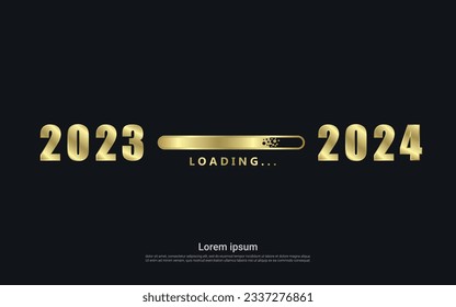 Loading Happy New 2023 Year. loading vector illustration background